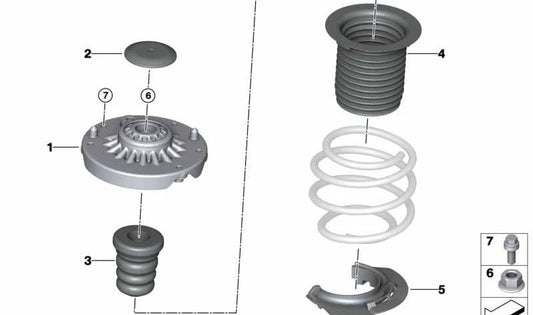Suspensão dianteira Parada OEM 31336852444 para BMW F45 (todos os modelos: 216D, 216i, 218D). Peça original da BMW.