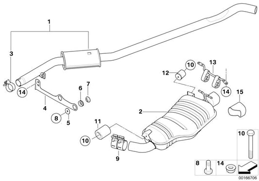 Amortiguador de vibraciones OEM 18303448337 para BMW X3 E83 1.8d, 2.0d, 2.0sd {todos los modelos compatibles}. Pieza original BMW.
