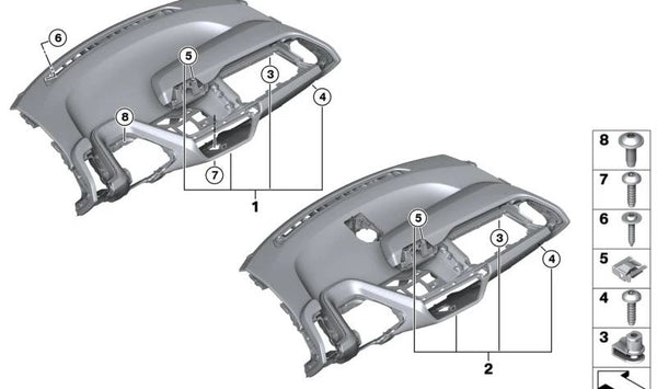 Cubierta del salpicadero OEM 51457942462 para BMW i3 (I01). Original BMW.
