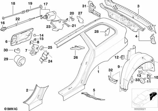 Actuator bracket for BMW E39 (OEM 51258209625). Original BMW.