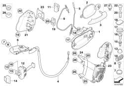Varilla de accionamiento derecho OEM 51217008884 para BMW Serie 6 E63, E64, E63 LCI, E64 LCI. Original BMW.