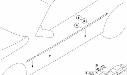 Listón de parachoques puerta trasera derecha OEM 51138208452 para BMW serie 3 E46 (1998-2004). Original BMW.