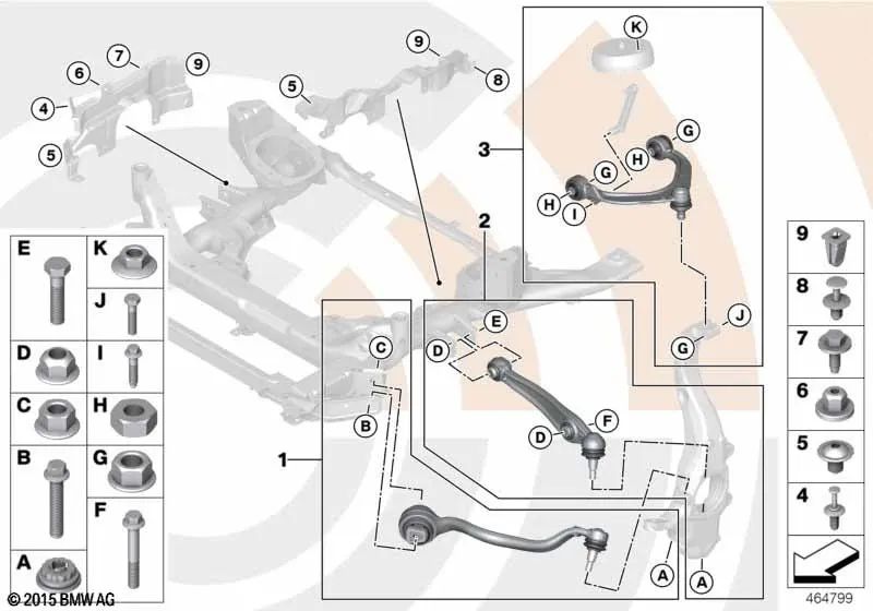 Left tie rod repair kit for BMW X5 E70, E70N X6 E71, E72 (OEM 31122413483). Original BMW