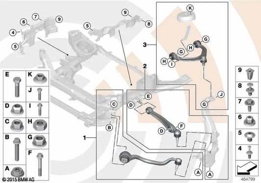Left tie rod repair kit for BMW X5 E70, E70N X6 E71, E72 (OEM 31122413483). Original BMW
