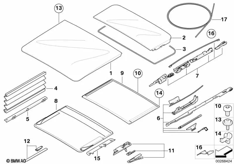 Rear Floating Roof for BMW X5 E70, E70N (OEM 54137199486). Original BMW