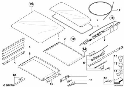 Rear Floating Roof for BMW X5 E70, E70N (OEM 54137199486). Original BMW