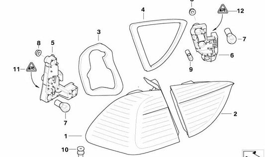 Luz trasera derecha OEM 63217160062 para BMW Serie 3 E91 318d, 320d, 325i, 330i... y más. Original BMW.