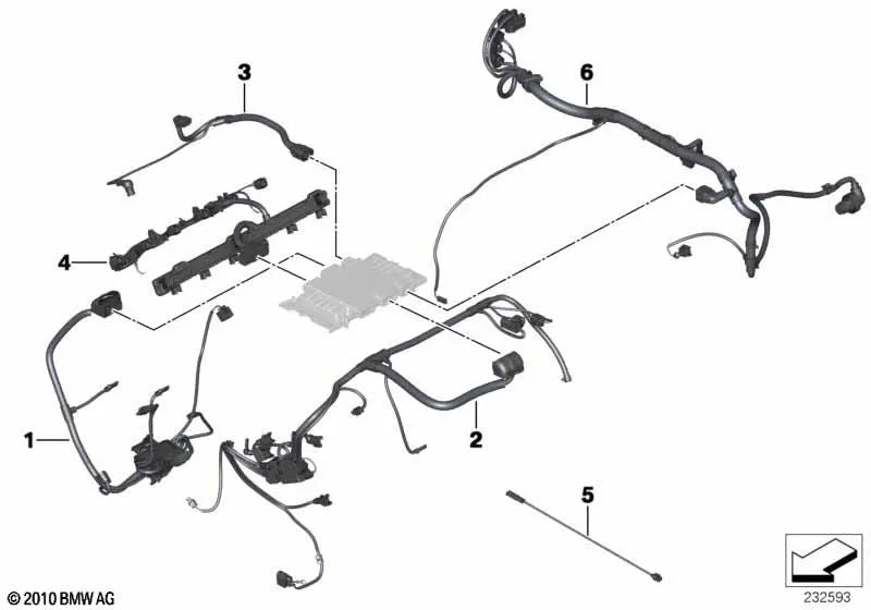 Module de transmission du faisceau de câble de moteur pour BMW F25 (OEM 12517593347). BMW d'origine