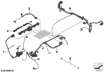 Module de transmission du faisceau de câble de moteur pour BMW F25 (OEM 12517593347). BMW d'origine