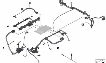 Cableado sensor motor OEM 12517596927 para BMW F10, F11, F18, F18N, F01, F01N, F02, F02N, F25. Repuesto original BMW.
