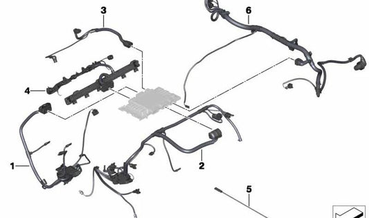 Cableado del motor módulo de encendido OEM 12517594751 para BMW F10, F11, F18, F01, F02, F25. Original BMW.