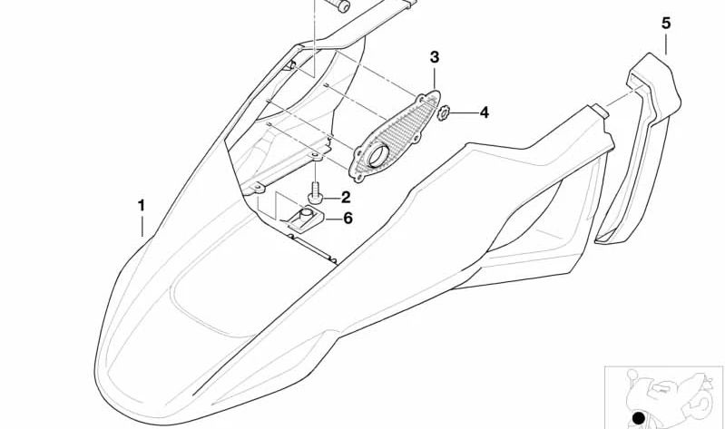 Copriruota anteriore OEM 46617663739 per moto BMW R1150GS, R1150GS Adventure. BMW Motorrad originale.