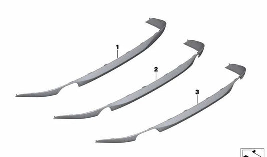Embellecedor trasero parachoques OEM 51127331571 para BMW F07 520d, 528i, 530d y 530d xDrive (2013-2017). Pieza original BMW. Ideal para reemplazar cobertura trasera dañada o perdida.
