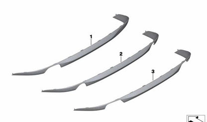 Tapa embellecedora trasera paragolpes OEM 51127331569 para BMW F07, F07N. Original BMW.
