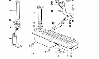 Bomba de gasolina con unidad de aspiración OEM 16141179415 para BMW E30. Original BMW.