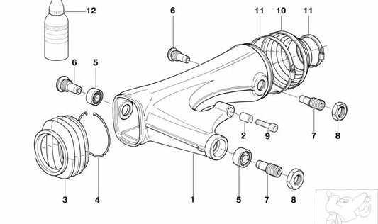 Fuelle trasero OEM 33171452504 para motos BMW R850GS, R1150GS, R1100RT, K1200RS, K1100LT... y más. Original BMW Motorrad.