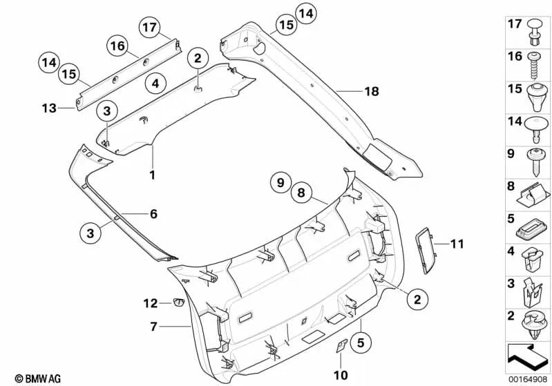 Einstellung des rechten Trunk -Deckels für BMW x6 E71, E72 (OEM 51497045866). Original BMW