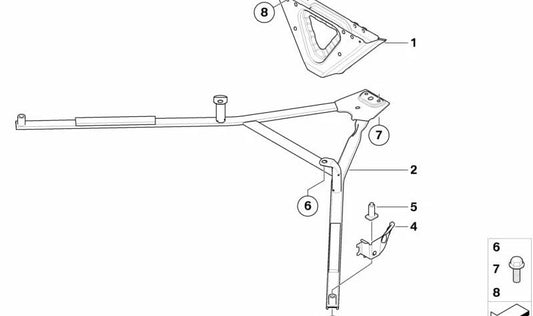OEM Right Front Support 41127167052 für BMW E91, E91N, E84. Original BMW Stück.
