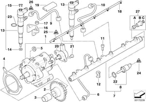 Brida de escape OEM 13537787215 para BMW E87, E46, E90, E60, E39, E65, X3, X5... y más. Original BMW.