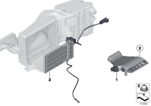 Rabagateur auxiliaire électrique gauche pour BMW F18, F18N, F01, F02, F04 (OEM 64119217987). BMW d'origine
