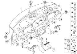 Panel de instrumentos inferior OEM 51457128609 para MINI R50, R53 en color Panther Black. Original MINI.