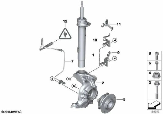 Shrope anteriore destra per BMW E87 (OEM 31318036006). BMW originale