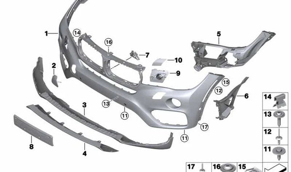 Canal de aire izquierdo OEM 51117319813 para BMW X6 F16 (sDrive35i, xDrive28i, xDrive30d, xDrive35i). Compatible con modelos producidos entre 2014 y 2019. Original BMW.