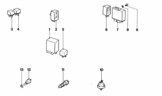 Interrupteur OEM 61311354686 pour BMW E21, E23, E24, E28, E30, E31, E32, E34, E36, E38, E39, E46, E53, E60, E61, E63, E64, E65, E66, E70, E83, E85, E87. BMW d'origine.