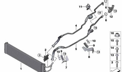 Tubo de aceite del cambio automático OEM 17229504800 para BMW F90 M5, F91 M8, F92 M8, F93 M8. Compatible con modelos con motor S63M y cambio automático. Original BMW.