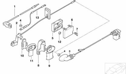 Cavo della batteria positiva OEM 61138375989 per BMW E46 {316CI, 316i (vari tipi e trasmissioni)}. Collegamento dalla batteria posteriore. BMW originale.