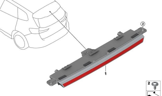 Third OEM brake light 63258494354 for BMW U06, G61, U11, U12, G45, U25. Original BMW.