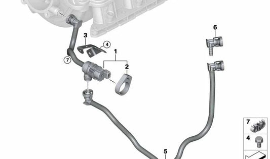 Tube de ventilation de largeur d'OEM 13907530975 pour BMW Z4 E85, E86. BMW d'origine.