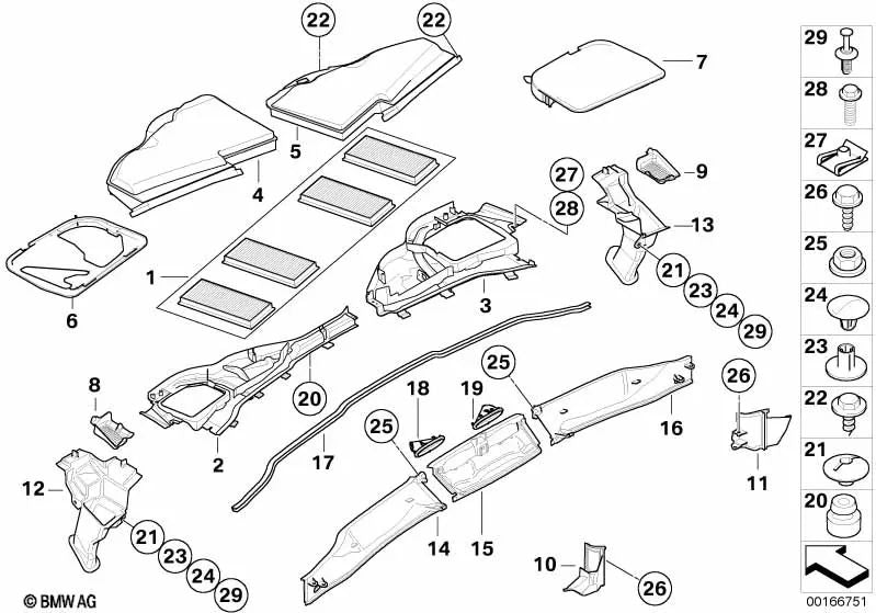 Casquillo de barra estabilizadora derecha para BMW E81, E82, E87, E88, E90, E91, E92, E93, E87N, E90N, E91N, E92N, E93N, E84 (OEM 64316964416). Original BMW.
