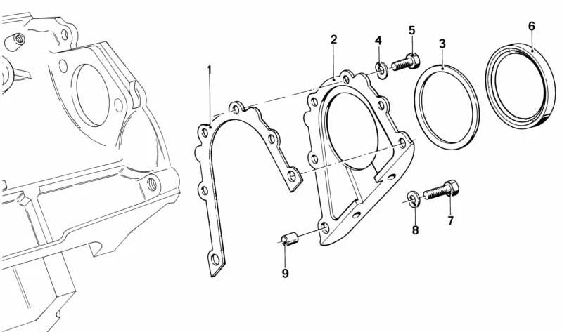 Tapa de cierre motor OEM 11121252130 para BMW 114, 1502, 1600, 2002, 2500, 2800, E21, E30, E12, E28. Compatible con motores M10. Original BMW.