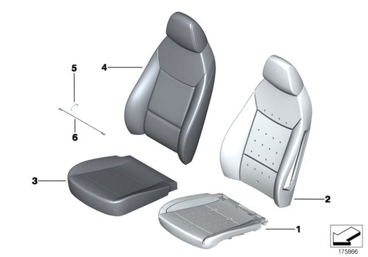 Cojín base asiento delantero OEM 52107118409 para BMW E87. Compatible con modelos 116d, 116i con motor N45, N47 y N43. Original BMW.