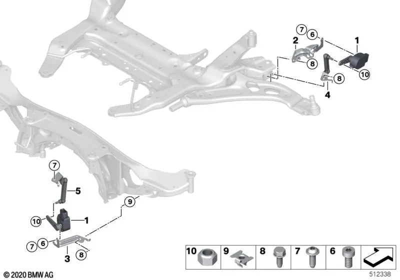 Barre de réglage avant pour BMW F40, F52, F44, F45, F45N, F46, F46N, F48, F48N, F49, F49n, F39, F54, F54N, F60, F60N (OEM 37146854697). BMW d'origine.