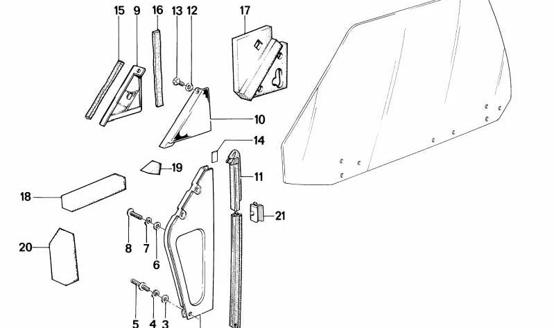 Tapa embellecedora izquierda OEM 51211861057 para BMW E24. Original BMW.