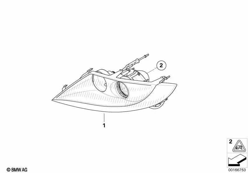Carcaça de conector universal não codificada para BMW Série 5 E60, E61 Série 7 E38, E65, E66 Z4 E85, E86 (OEM 61138352576). BMW originais.