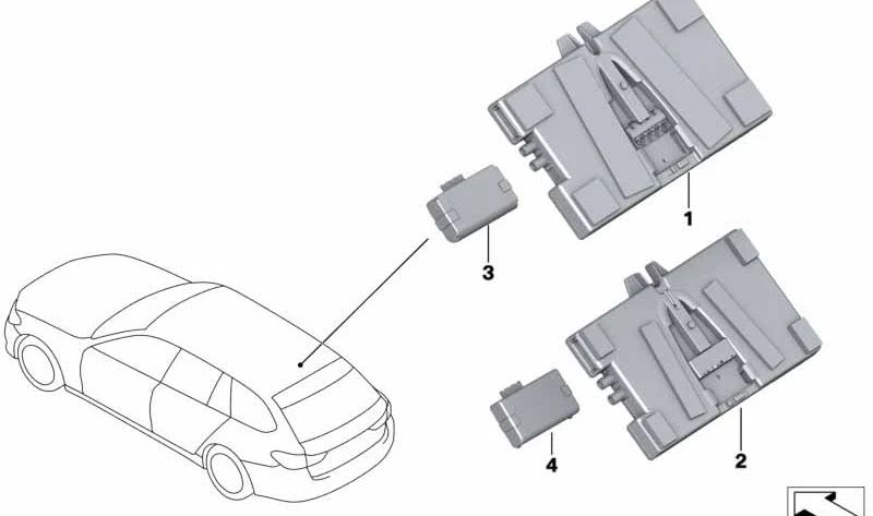 Módulo de comunicación Telematic Communication Box 2 OEM 84106836762 para BMW F30, F36, F90, G30, G31, G11, G12, F26, F15, F85, F16, F86. Original BMW.