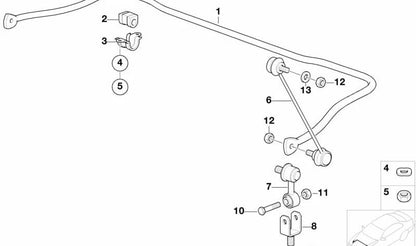 Soporte goma estabilizadora OEM 31351090268 para BMW E36, Z3. Original BMW.