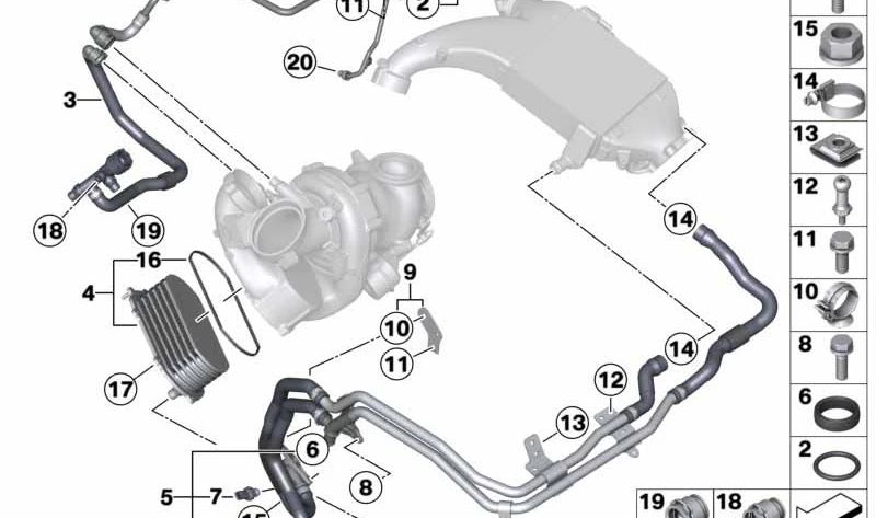Tapón de cierre OEM 11538573166 para BMW F15 y F16. Pieza original BMW.