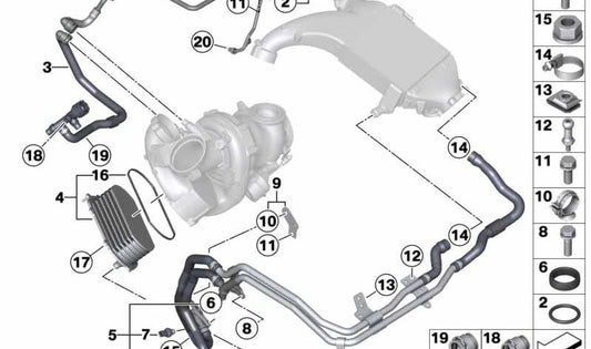 Tapón de cierre OEM 11538573166 para BMW F15 y F16. Pieza original BMW.