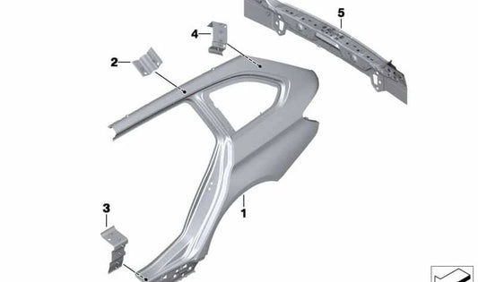 Refuerzo columna D trasera derecha OEM 41217298198 para BMW Serie 3 F31 (316d). Original BMW.
