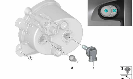 Bombilla delantera PWY24W OEM 63117359249 para BMW i3 (I01). Compatible con versiones 60Ah, 60Ah Rex, 94Ah y 94Ah Rex (2013-2017). Original BMW.