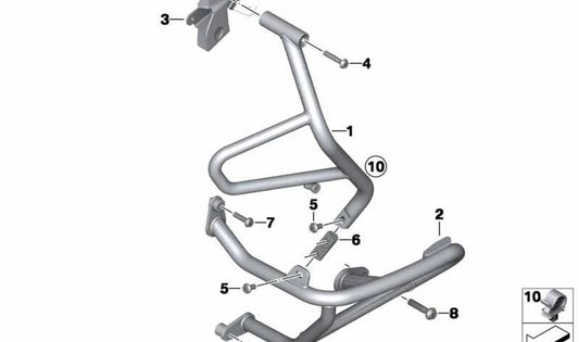 Estribo de protección de motor izquierdo OEM 77148565801 para motos BMW R 1200 GS Adventure, R 1250 GS Adventure. Original BMW Motorrad.