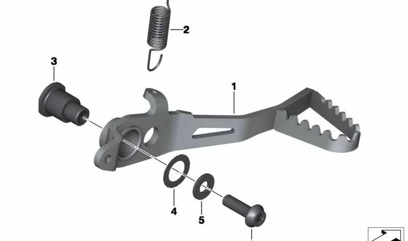 Pedal de freno OEM 35218530611 para BMW R1200GS, R1250GS... y más. Original BMW Motorrad.