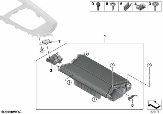 Center armrest for BMW Z4 G29 (OEM 51169458230). Original BMW.