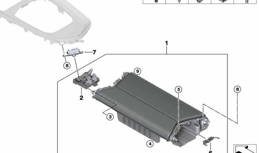 Pulsante di chiusura rawing per BMW Z4 G29 (OEM 51166820756). BMW originale.