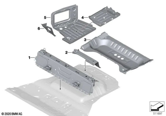 Piso do porta-malas esquerdo para BMW X3 F97, G01, G08, X4 F98, G02 (OEM 41007493913). BMW originais.
