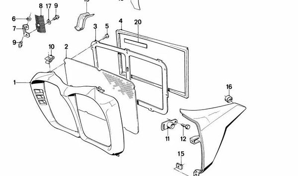 Soporte de sujeción ángulo OEM 46631450634 para BMW Motorrad K100 (KK58) año 1983–1988. Pieza original BMW Motorrad.